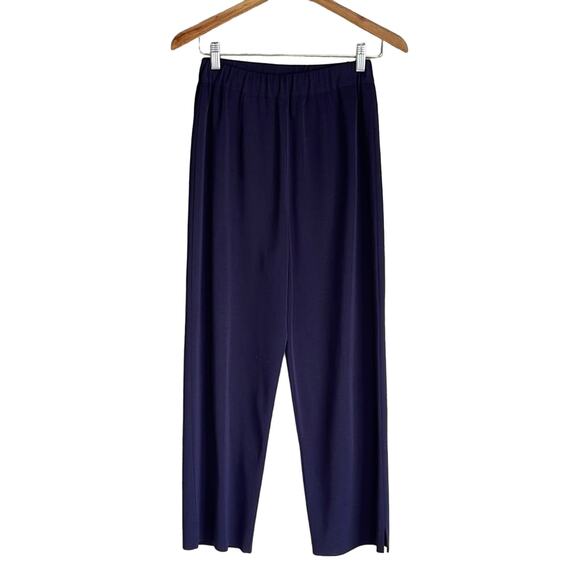 Misook Navy Pull On Pants Size Large INVR6 - Picture 1 of 10